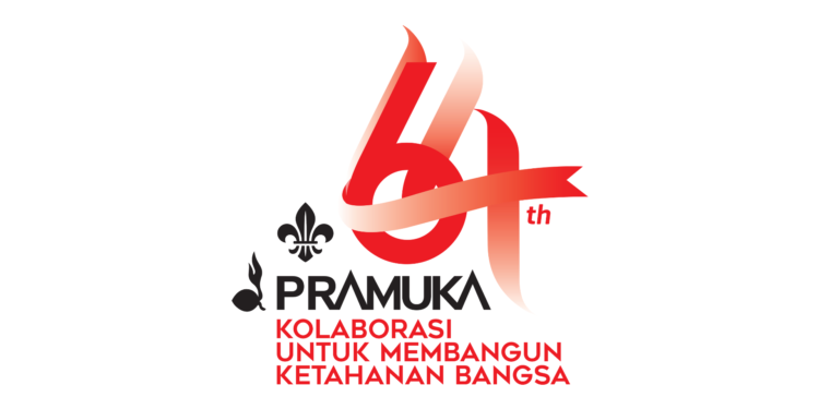 Logo resmi Hari Pramuka ke-64 tahun 2025 bertema Kolaborasi untuk Membangun Ketahanan Bangsa